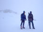 Tom and Steve heading towards the second top (A'Chrois) in the cloud- very icy